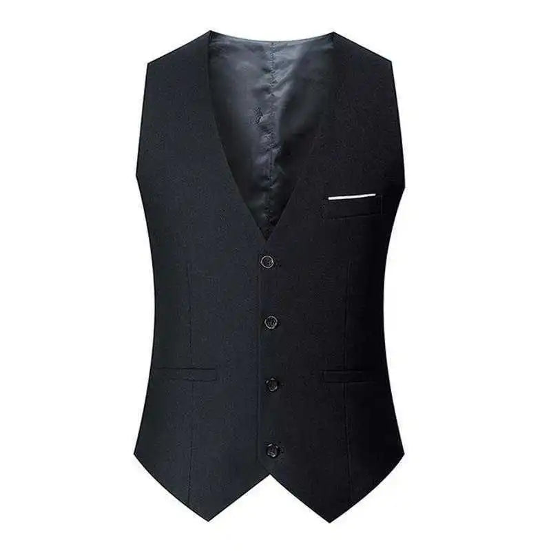 2024 Spring and Autumn New Style British Fashion Men's Suit Vest Slim Waistcoat Men's Vest Korean Style Suit Vest