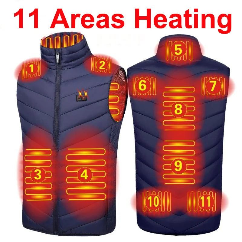 17 Areas Electric Heated Vest Usb  Heating