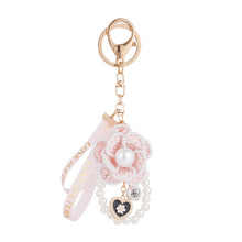 Camellia Key Chain Ribbon Pearl