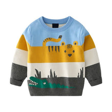 Abstract Cartoon Jacquard Double Layer Sweater For Boys - Bay Buy Shopping