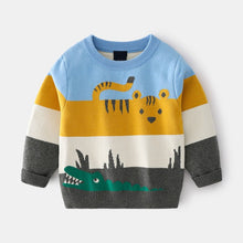 Abstract Cartoon Jacquard Double Layer Sweater For Boys - Bay Buy Shopping