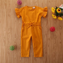 All - Match Yellow Flying Sleeves Waist Jumpsuit - Bay Buy Shopping