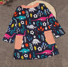 Autumn And Winter Long - sleeved Printed Children's Dress Girls Dress - Bay Buy Shopping