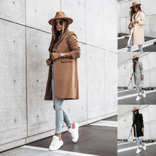 Autumn And Winter Simplicity Long Sleeve Button Woolen Coat - Bay Buy Shopping