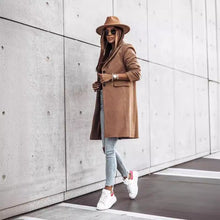 Autumn And Winter Simplicity Long Sleeve Button Woolen Coat - Bay Buy Shopping