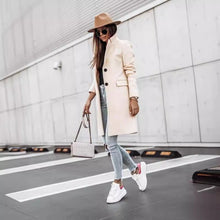 Autumn And Winter Simplicity Long Sleeve Button Woolen Coat - Bay Buy Shopping