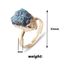 Natural Crystal Ring Rough Stone Gold-plated Open