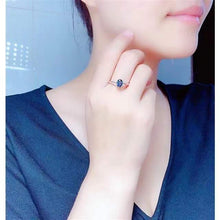 Natural London Blue Topaz Open Ring For Women Delicate Mosaic