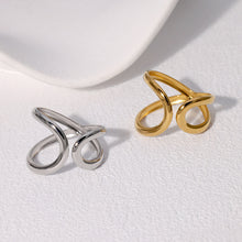 Geometric Asymmetric Minimalistic Personalized Advanced Sense Gold-plated Open Ring