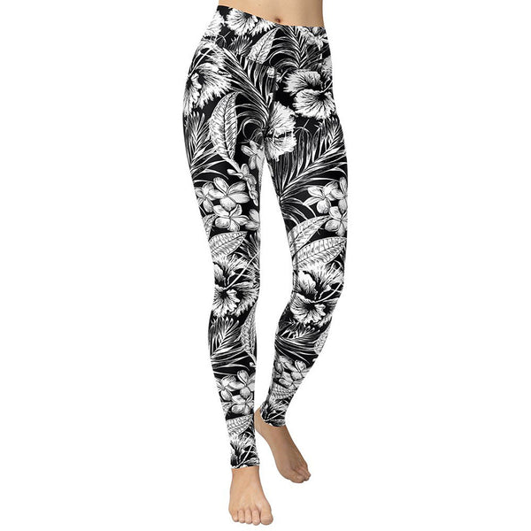 Black And White Color Sports Leggings Yoga Pants - Bay Buy Shopping
