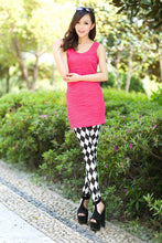 Black And White Square Diamond Check Cropped Trousers - Bay Buy Shopping