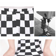 Black And White Square Diamond Check Cropped Trousers - Bay Buy Shopping