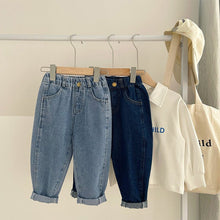 Boys' Blue Solid Color Crimped Trousers - Bay Buy Shopping