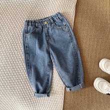 Boys' Blue Solid Color Crimped Trousers - Bay Buy Shopping