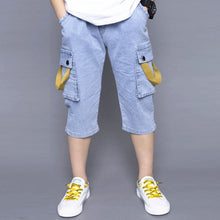 Boys Fashion Loose Stretch Cropped Jeans - Bay Buy Shopping