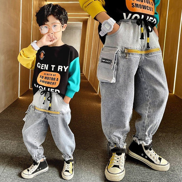 Boys' Jeans Children's Spring And Autumn Casual Pants - Bay Buy Shopping