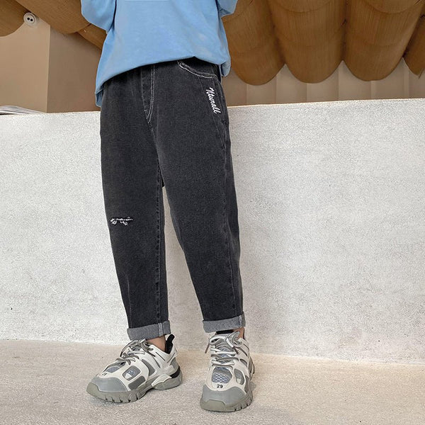 Boys' Jeans Spring And Autumn Trousers Spring New Children's Clothing, Big Children's Pants, Boys Korean Style - Bay Buy Shopping