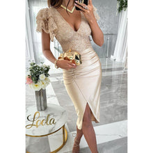 Casual Short Sleeve Split Dress Women - Bay Buy Shopping