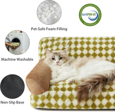 Cat Couch Bed And Dog Couch Bed Pet Couch Bed For Small Pet Cute Dog Sofa Bed Cat Sofa Pet Sofa With Non - Slip Bottom Checkered Dog Bed With Washable Cover - Bay Buy Shopping