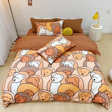 Cotton Four - piece Set Girl Heart Cartoon Pure Cotton Bed Linen Duvet Cover Bed - Bay Buy Shopping