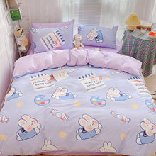 Cotton Four - piece Set Girl Heart Cartoon Pure Cotton Bed Linen Duvet Cover Bed - Bay Buy Shopping