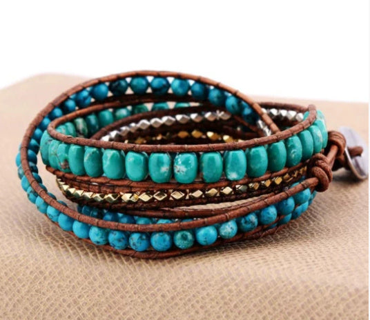 Natural Pine Stone Multi-layer Winding Bracelet