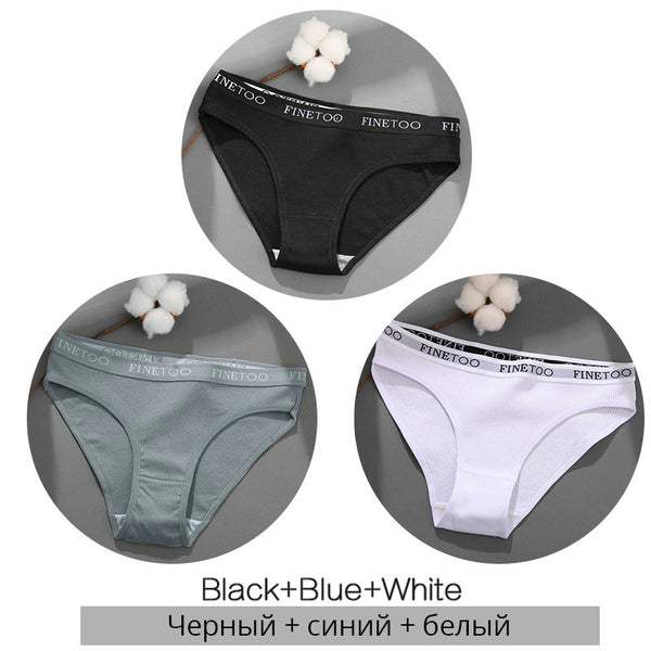 3 Pieces Set Of Women's Underwear Cotton Sexy Panties