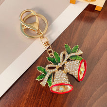 Diamond Studded Christmas Bell Shaped Keychain Metal