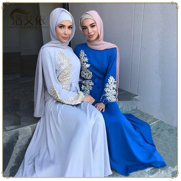 Dignified embroidery long dress with big swing - Bay Buy Shopping