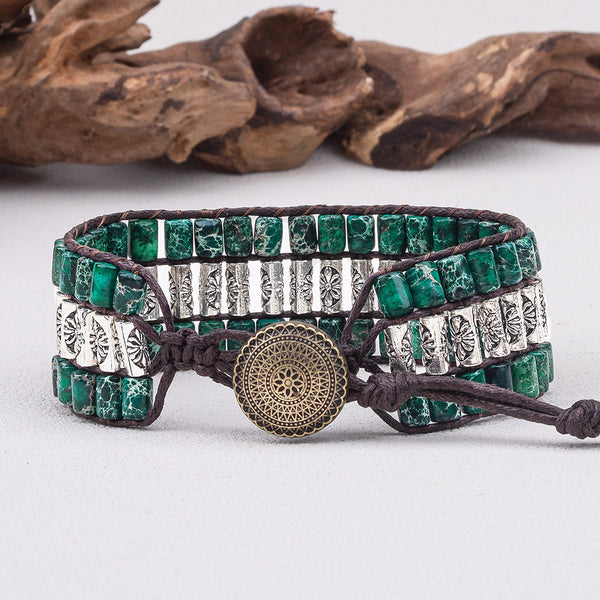 Purple Vintage Bohemian Style Cylindrical Braided Bracelet