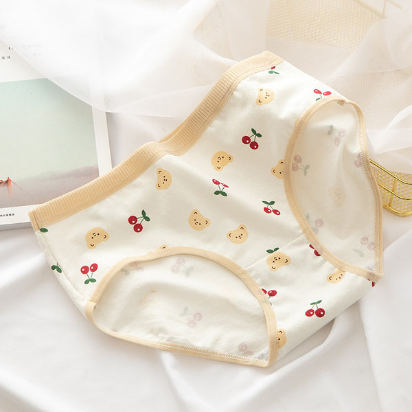 Pure Cotton Crotch Mid-waist Cute Cartoon Student Panties