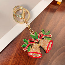 Diamond Studded Christmas Bell Shaped Keychain Metal