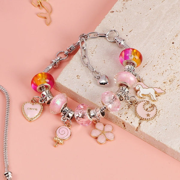 Girls' Bracelet Pendant Beaded Jewelry Set