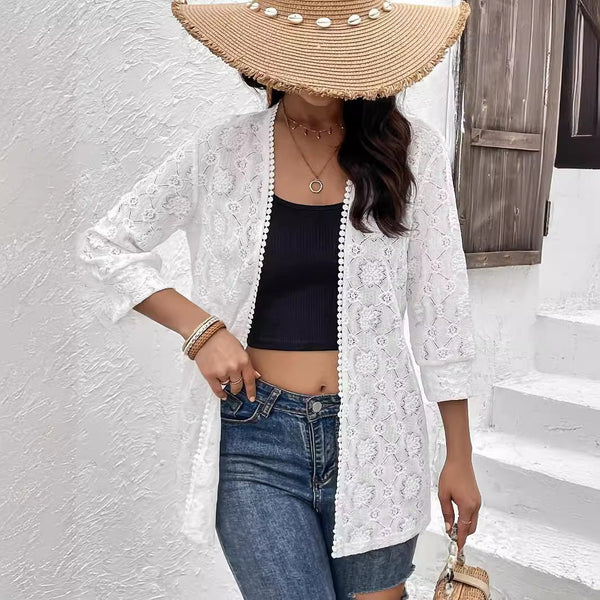 Elegant Lace Stitching Lace Cardigan Shawl - Bay Buy Shopping