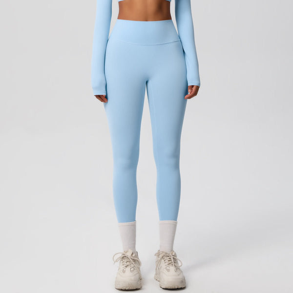 European And American High Waist Nude Feel Skin - friendly Tights Running Sports Fitness - Bay Buy Shopping