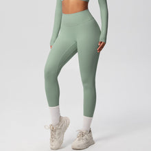 European And American High Waist Nude Feel Skin - friendly Tights Running Sports Fitness - Bay Buy Shopping