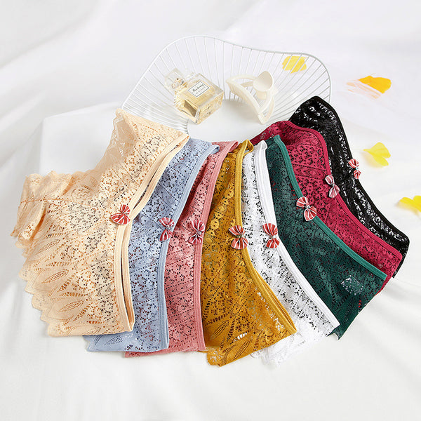Women's Mid-waist Lace Butterfly Briefs