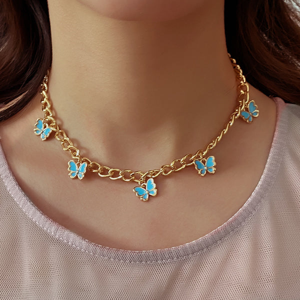 Women's Alloy Butterfly Necklace