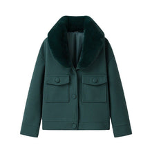 Fashion Casual All - match Loose Detachable Lapel Long - sleeved Woolen Coat - Bay Buy Shopping