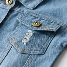Fashion Children's Lapel Denim Jacket Cardigan - Bay Buy Shopping