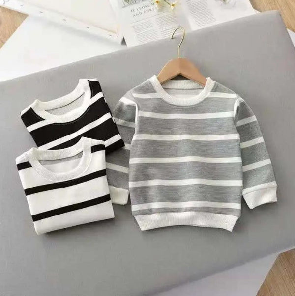 Fashion Children's Striped Pullover Long - sleeved T-shirt - Bay Buy Shopping