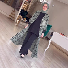 Fashion New Print Long Sleeve Loose Collarless Cardigan Dress - Bay Buy Shopping