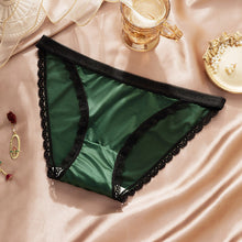 Ultra-thin Ice Silk Briefs Lace Edge Fashion Letter Belt Wisps Empty Women