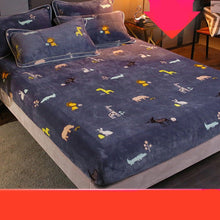 Flannel Bed Sheet One - piece Coral Fleece Plus Velvet Warm Non - slip Fixed Bed Cover - Bay Buy Shopping
