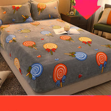 Flannel Bed Sheet One - piece Coral Fleece Plus Velvet Warm Non - slip Fixed Bed Cover - Bay Buy Shopping