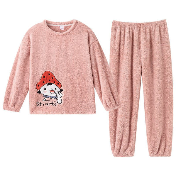 Flannel Women Pajamas Sets Sleepwear Home - Bay Buy Shopping