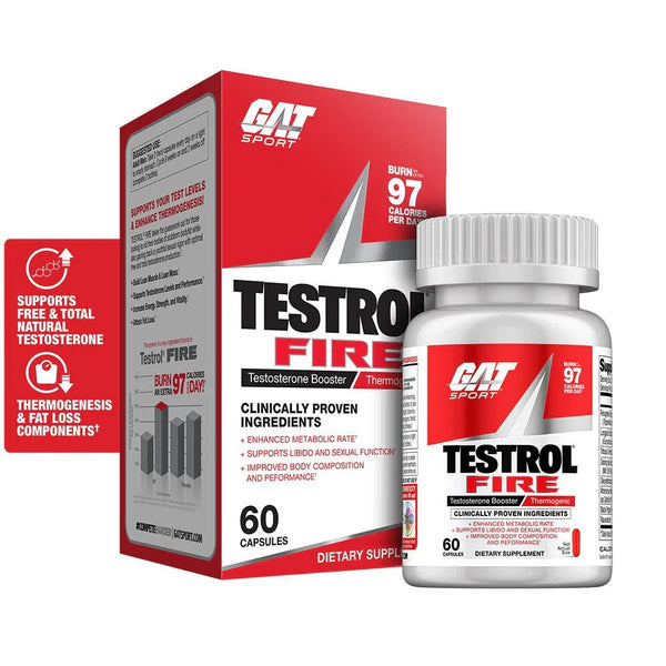 GAT SPORT TESTROL FIRE – Testosterone Booster with Thermogenic (60 Tablets) - Bay Buy Shopping