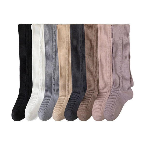 Girls' Casual Solid Color Simple One - piece Cotton Socks - Bay Buy Shopping