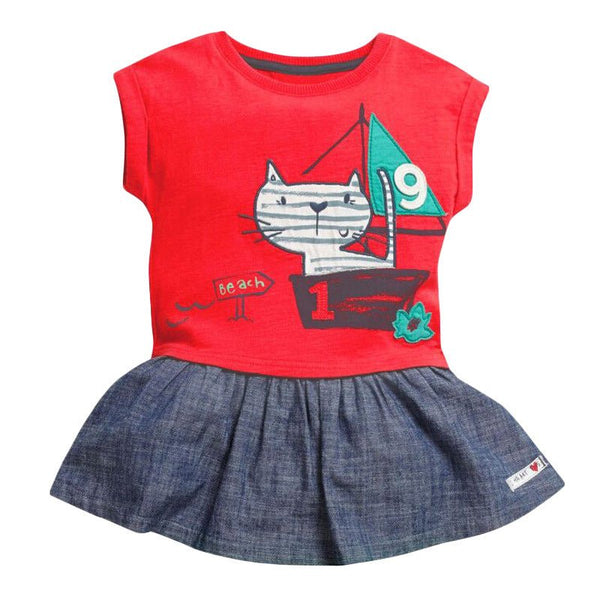 Girls' Dresses, European And American Children'S Clothing, Summer New Children'S Skirts, Children'S Short - Sleeved Stitching Dress - Bay Buy Shopping