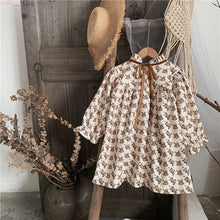 Girls' Floral Dress With Wooden Ears And Long - sleeved Children's Skirt - Bay Buy Shopping